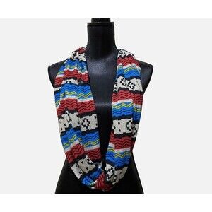 Aztec Infinity Loop Scarf Neck Wrap Knit Retro Festival Womens Neckwear Fashion